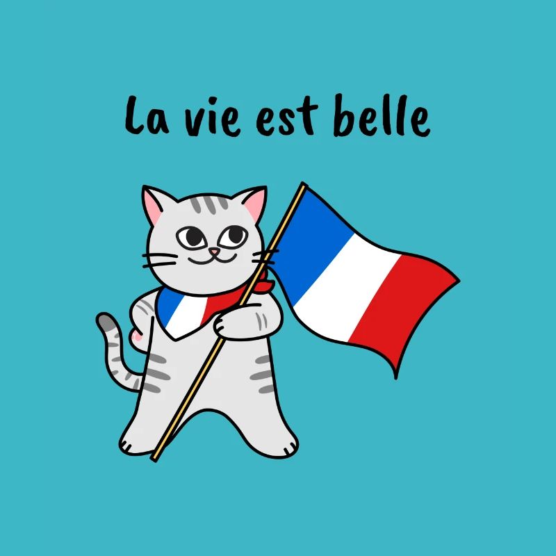 Frankreich katze Geschenk lustig urlaub