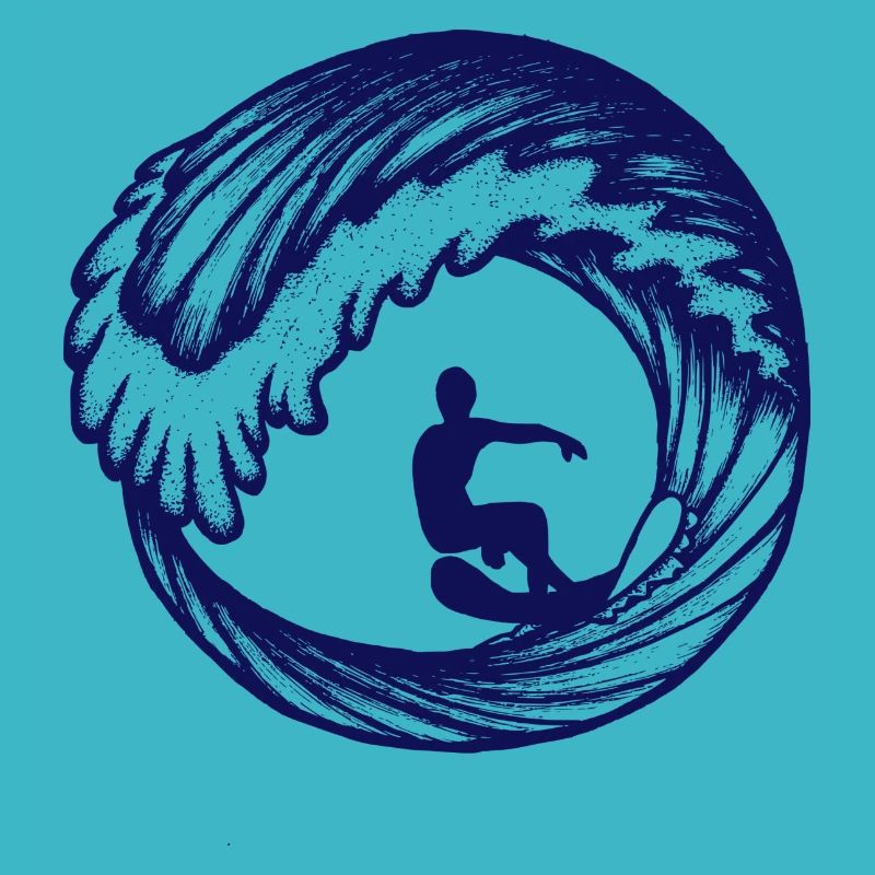 Surfer in the big wave