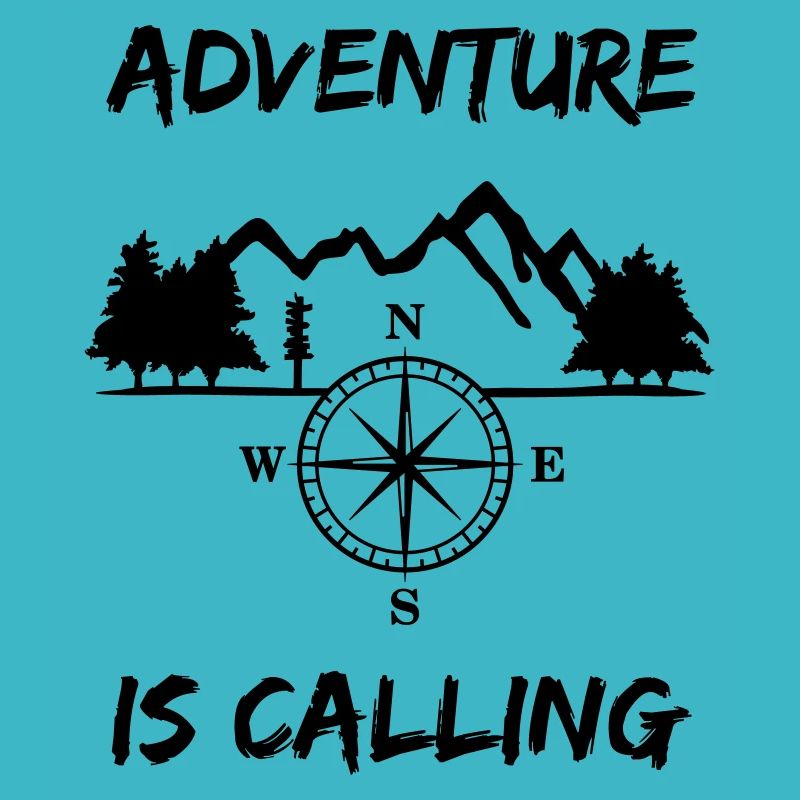 Mountains, forest, compass