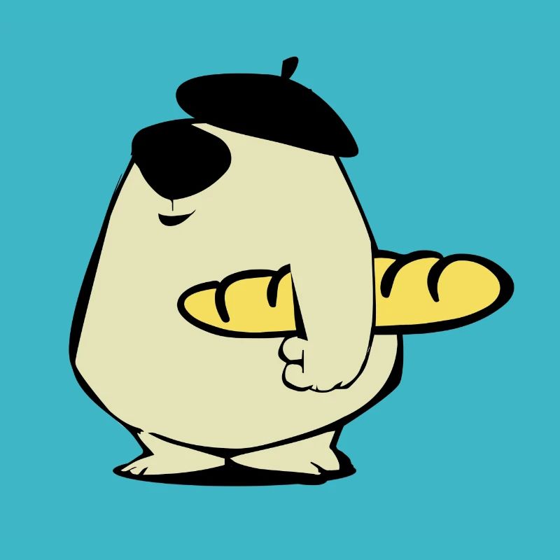 Baguette Bär Comic Geschenk