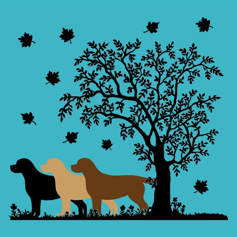 3 Labradors Autumn