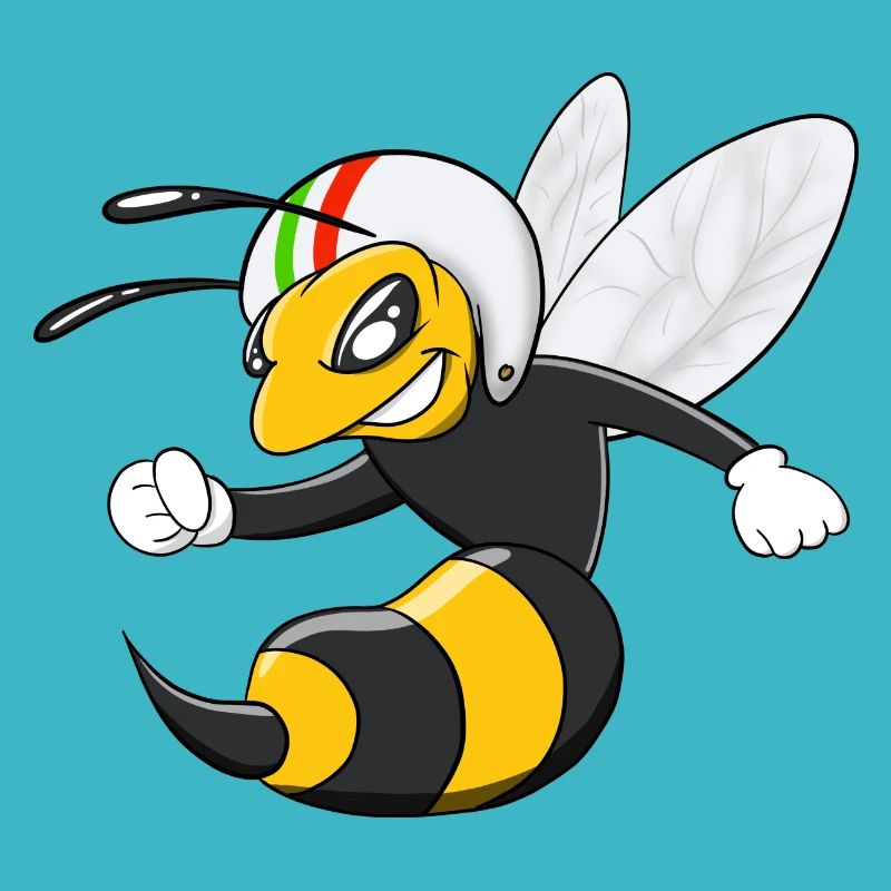 Frelon guêpe cool avec casque