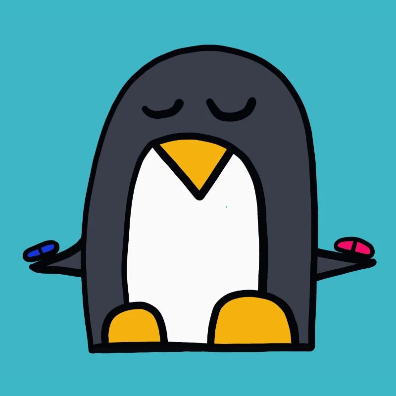 rote Pille oder blaue Pille? Pinguin aus der Matri