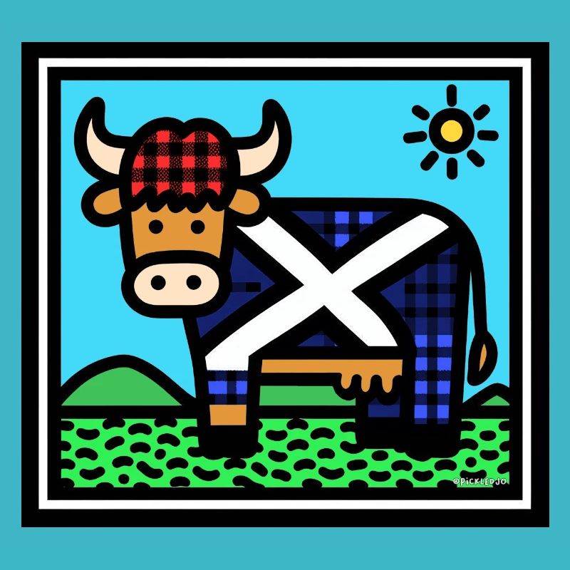 Vache écossaise des Highlands - Pop Art