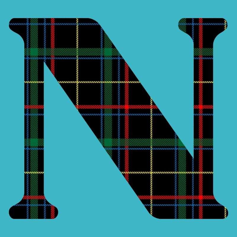 Monogramm n Schottischer Tartan