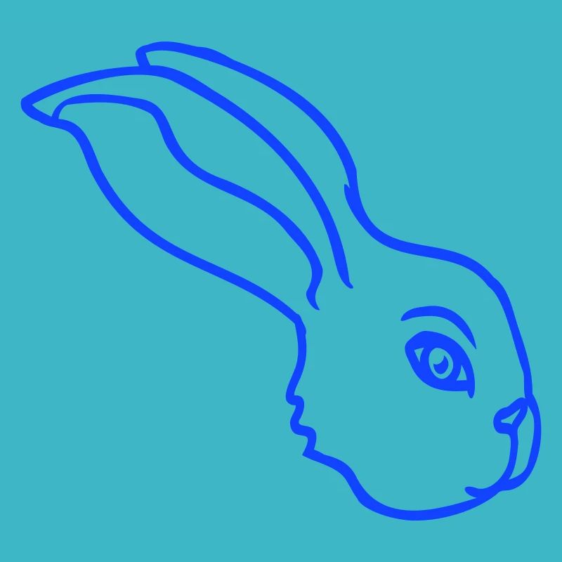 Bunny face peeking sideways profile side view