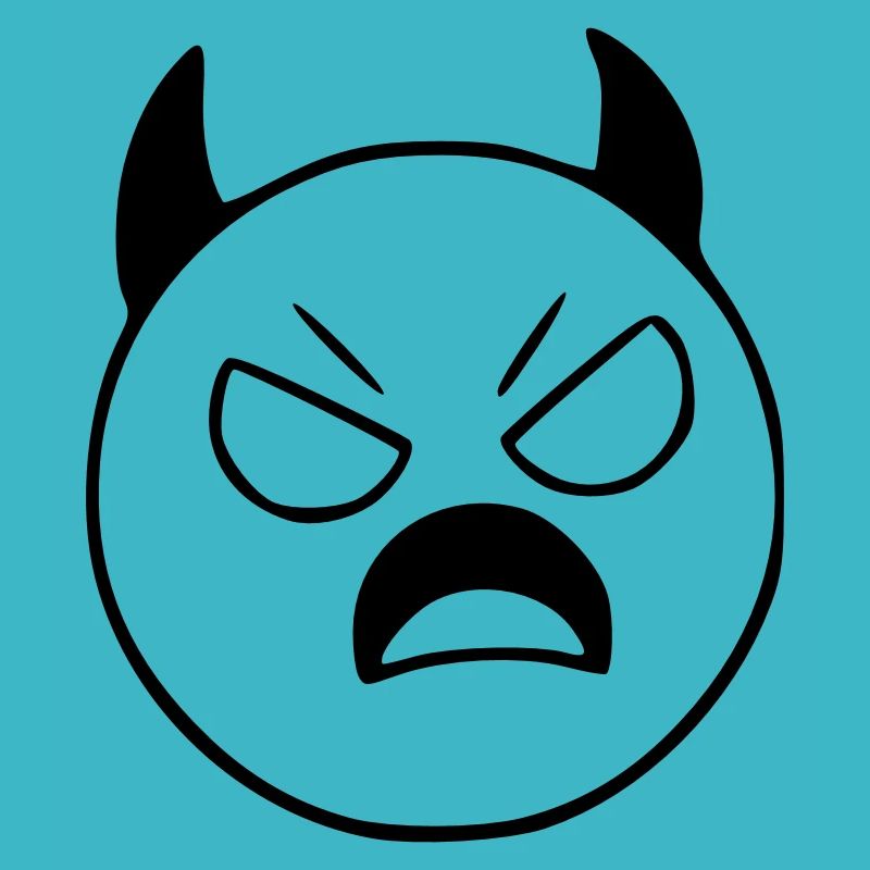 Emoji Sketch Devil Evil Black