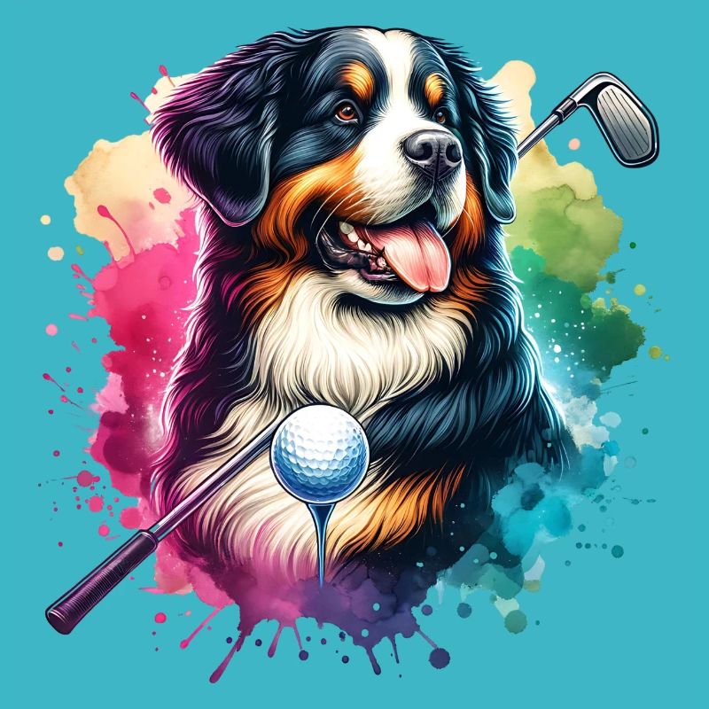 Funny Bernese Mountain Dog Golf Design for Cool