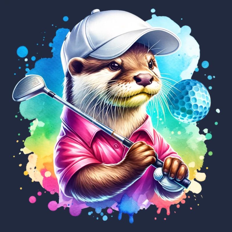 Lustiger Otter Golfer Golfen