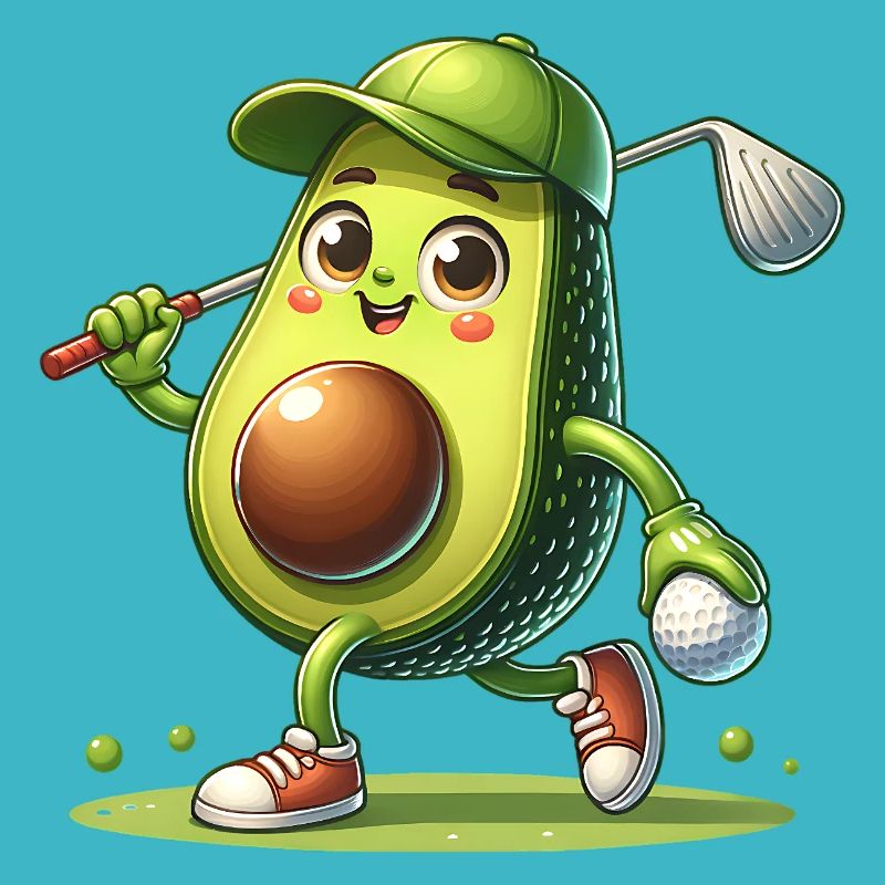 Funny Golf Avocado Golfer: Swing