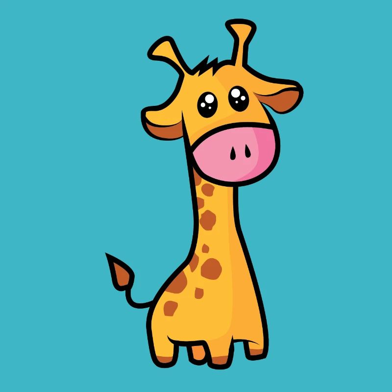 Giraffe süß gezeichnet in Comicart. Geschenk