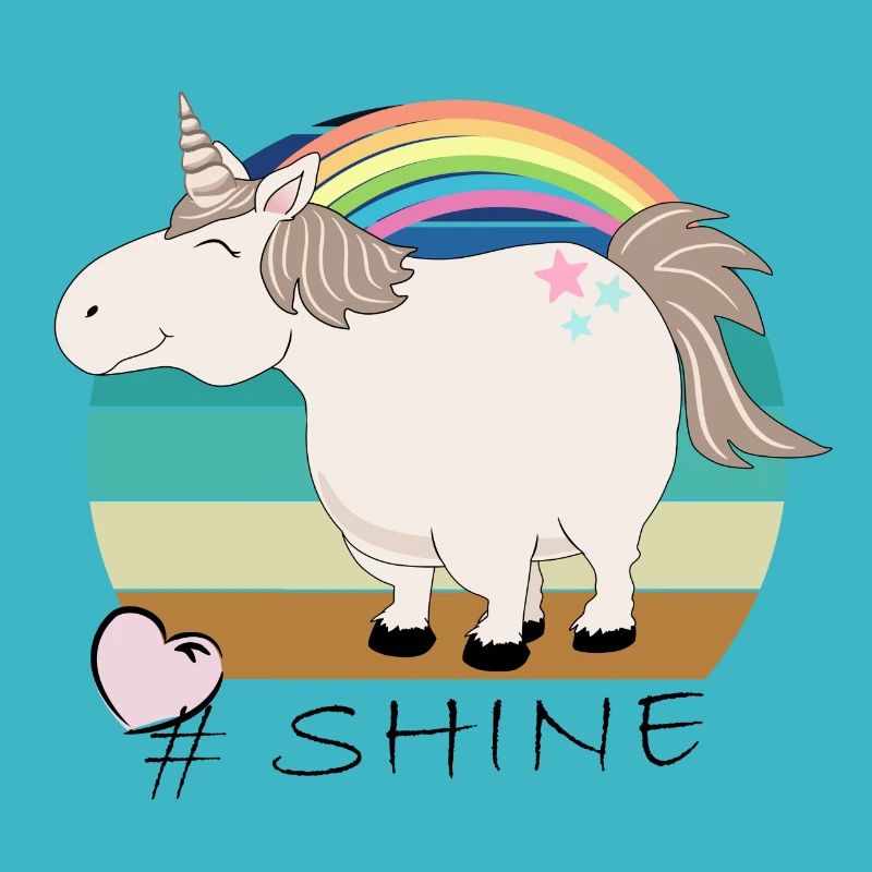 Retro Vintage Einhorn mit Spruch: Shine