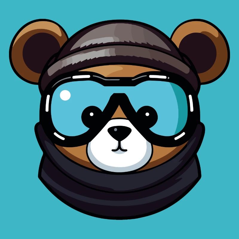 Bär Snowboard Ski Brille Comic
