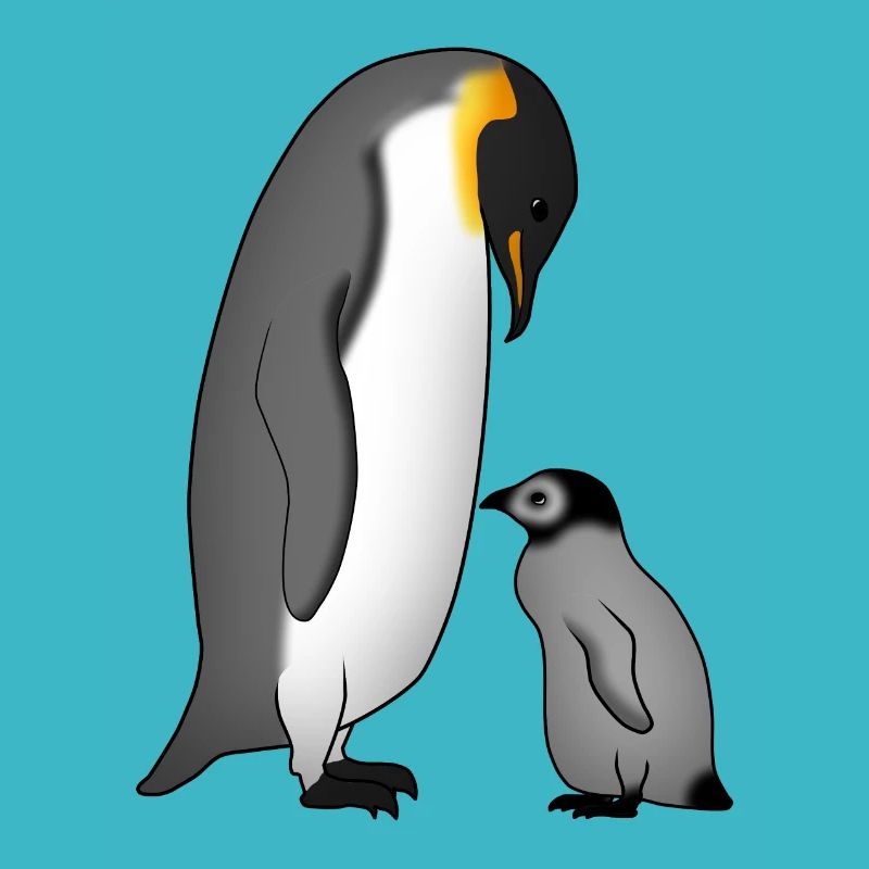 Manchot empereur avec bébé