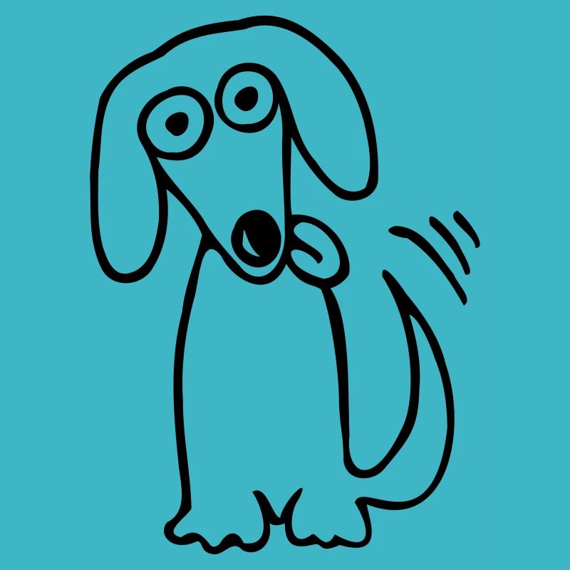 chien drôle doux chien de teckel de bande dessinée comique Fun
