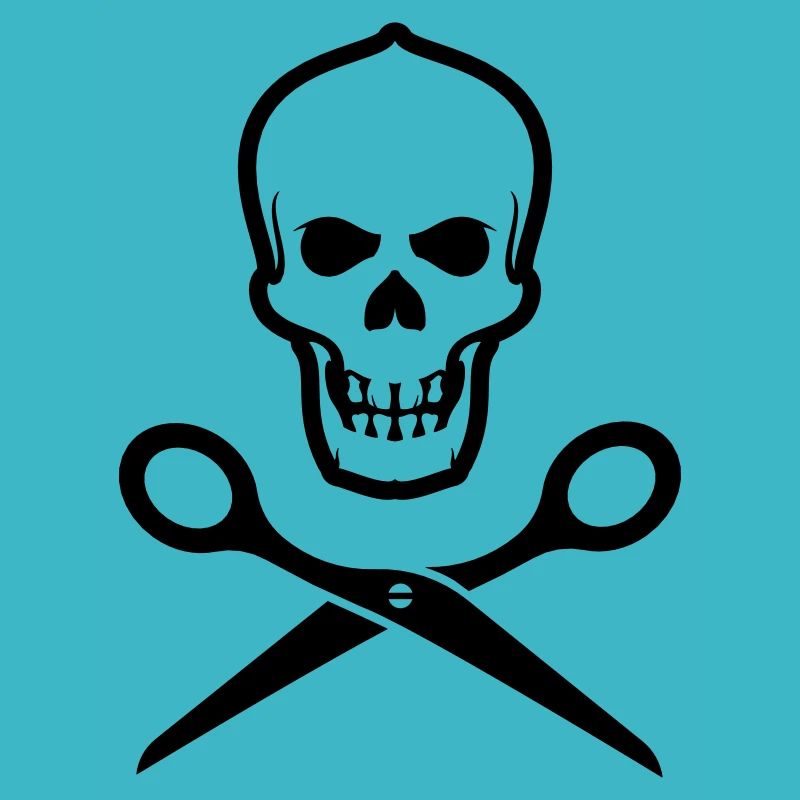 Totenkopf mit Schere
