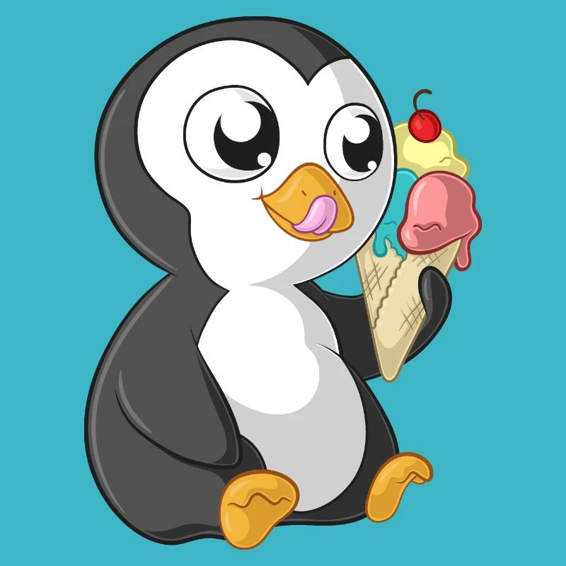 Pingouin de dessin animé d'été