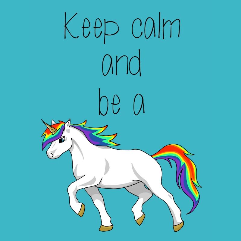 A rainbow running unicorn with a saying