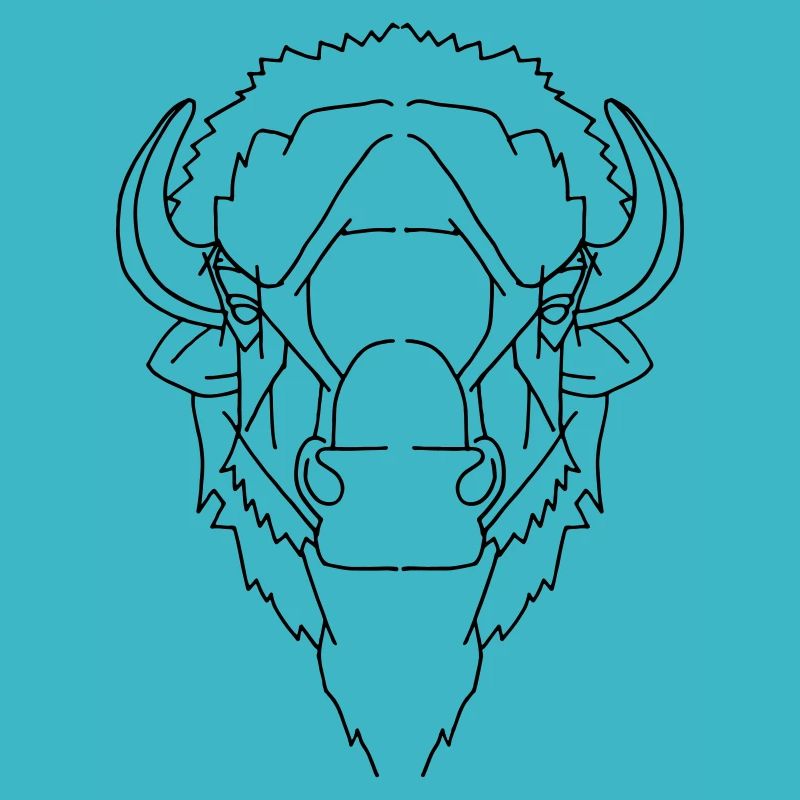 Büffel Bison Geometrisch Geschenk Farbe anpassbar!