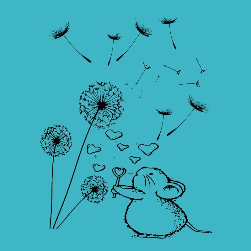 Süßes Mäuschen mit Pusteblume