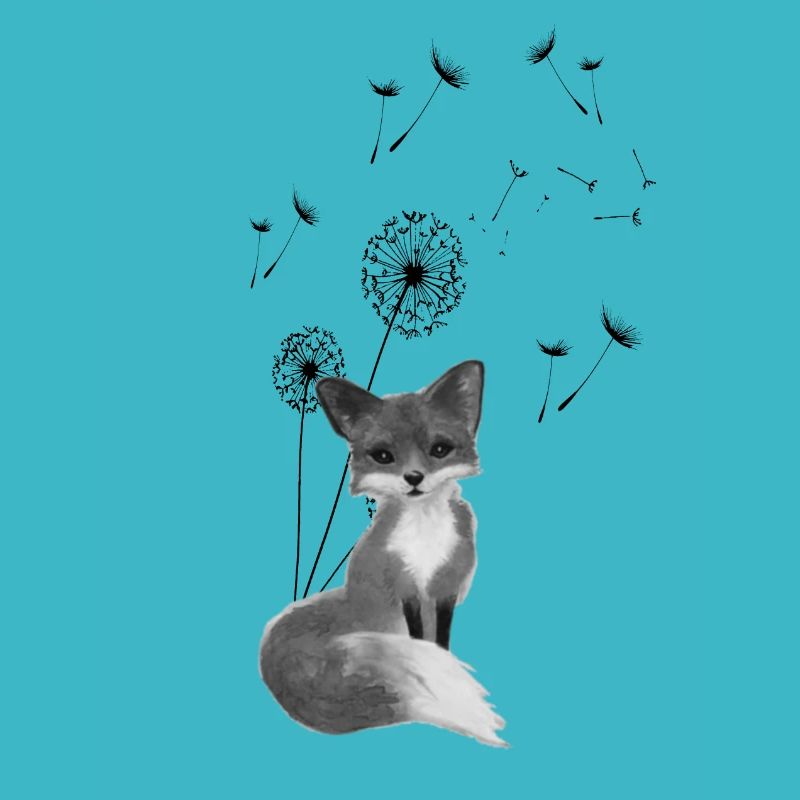 Fuchs mit Pusteblume