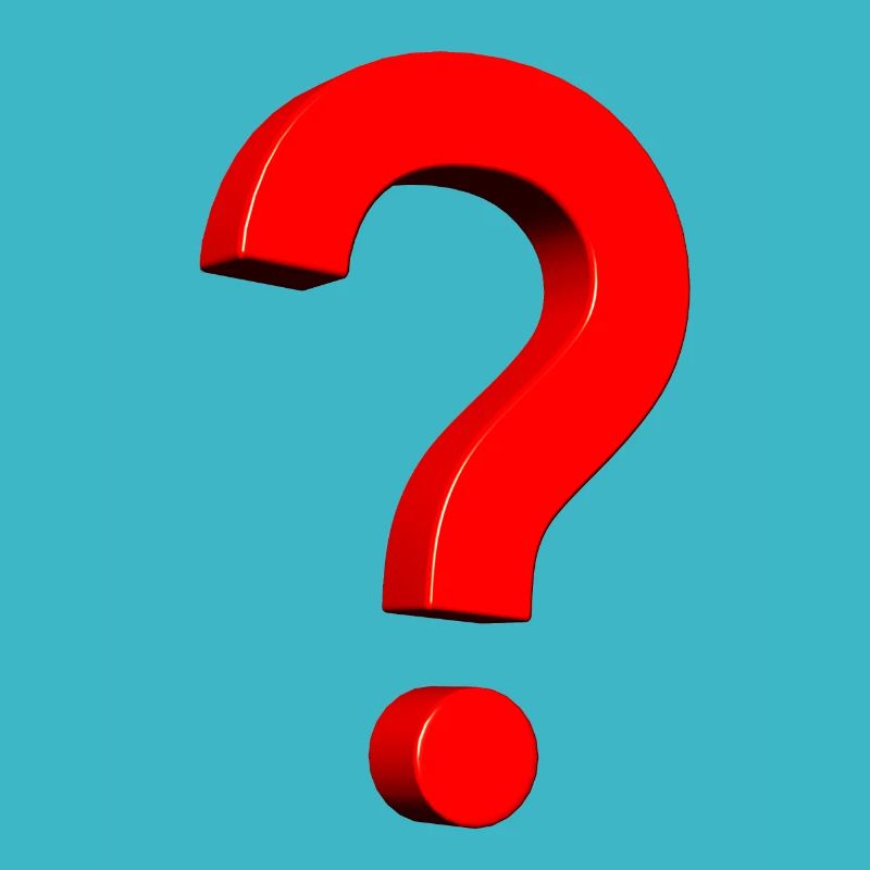 3D Fragezeichen rot
