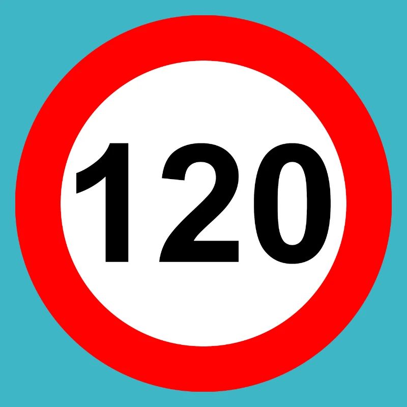 Panneau routier limite de vitesse 120