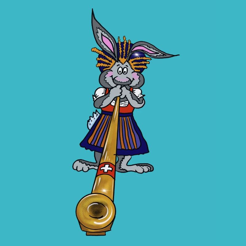 Rabbit woman alphorn