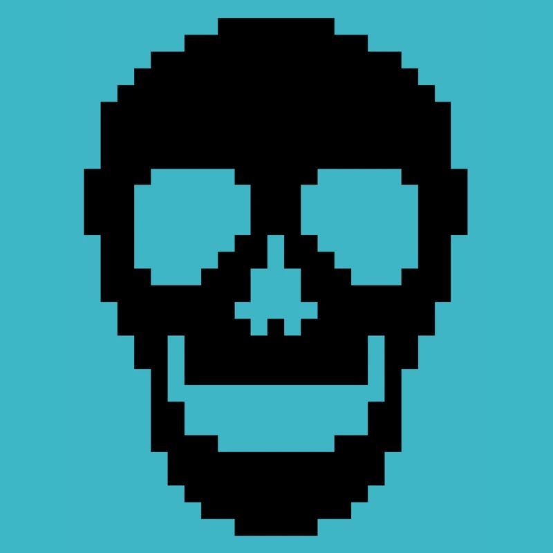 Pixel skull skull black
