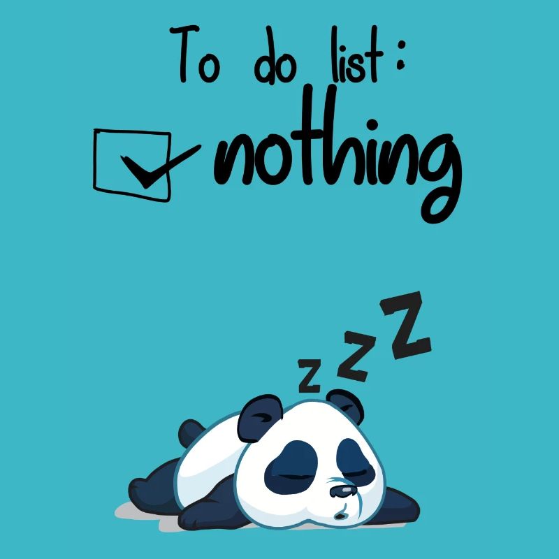 Die Liste der Dinge, die zu tun sind: nichts. Schlafender Panda