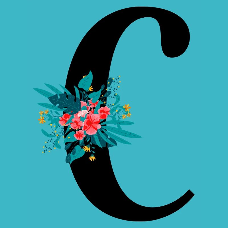 lettre C fleuris