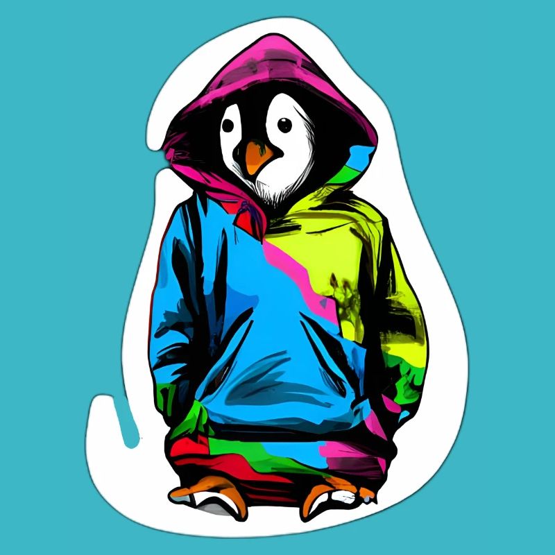 Süßer Pinguin mit Bunten Pullover
