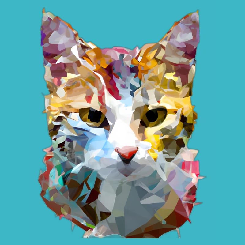 Chat géométrique polygonal abstrait