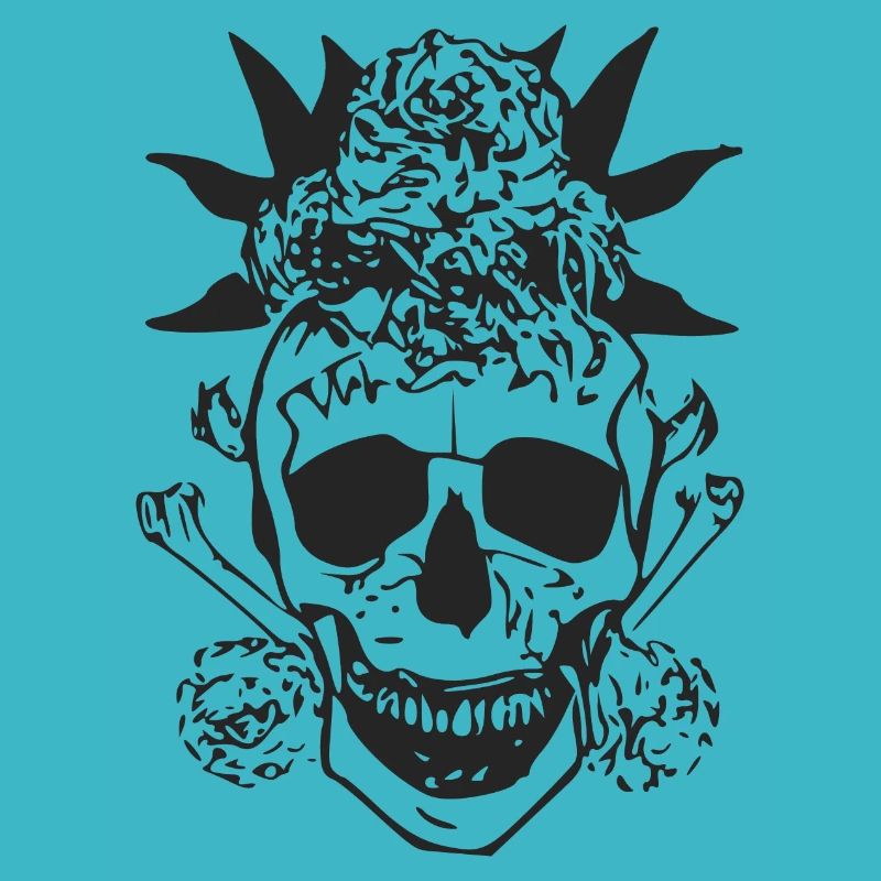 Crâne fleuri