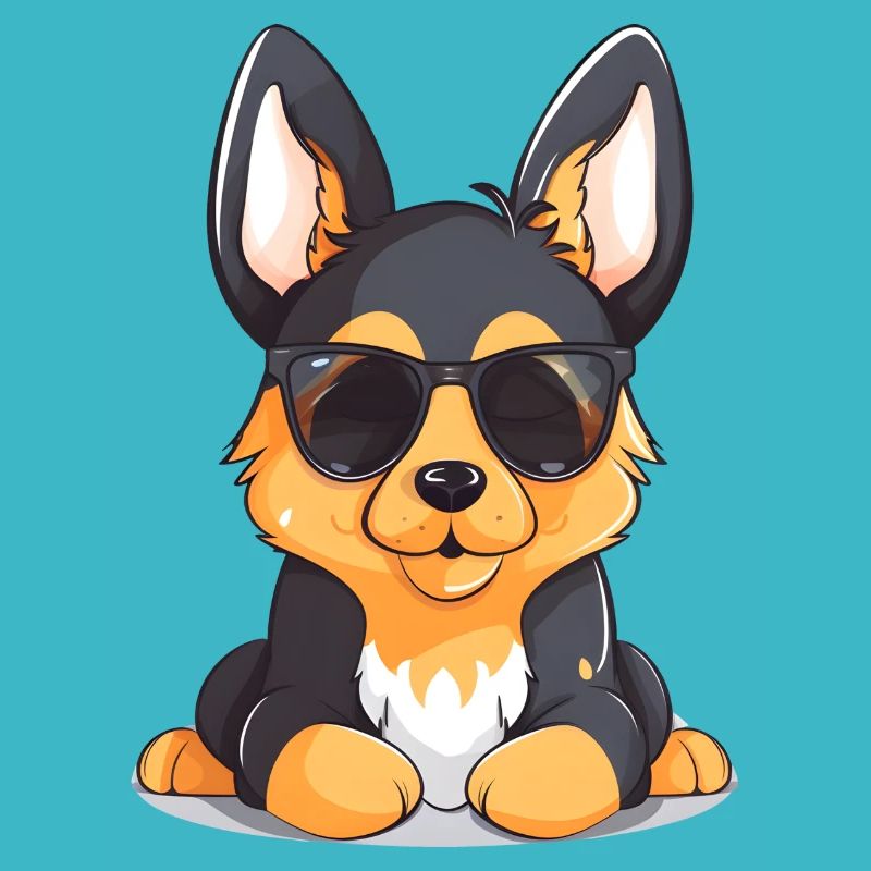 German Shepherd puppy with sunglasses