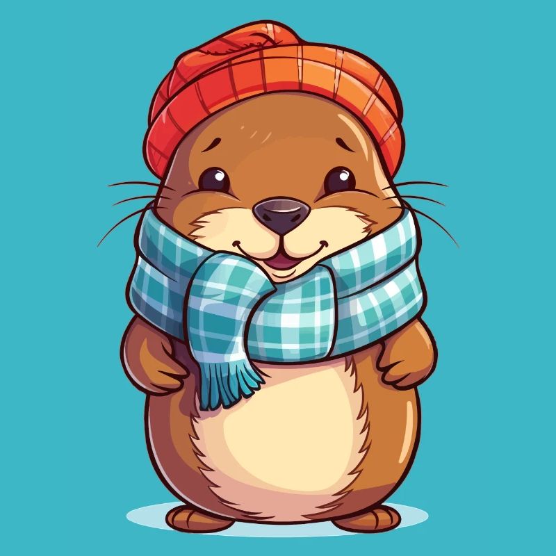 Winter magic with cuddly beaver