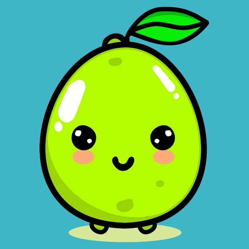 Mignon citron vert raisin fruit kawaii