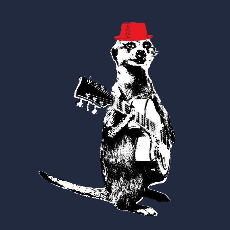 Suricate Guitariste White BG Red Hat