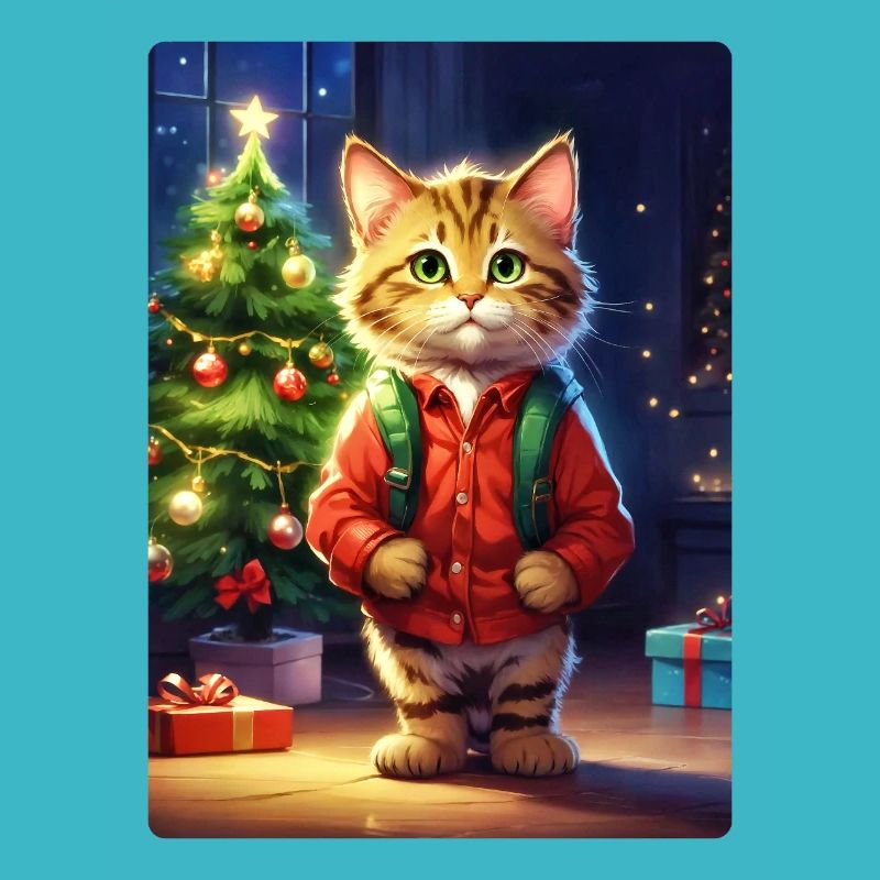 Modèle vierge de chat de Noël 1.12