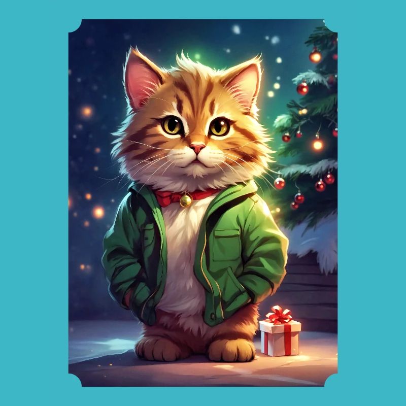 Modèle vierge de chat de Noël 1.9