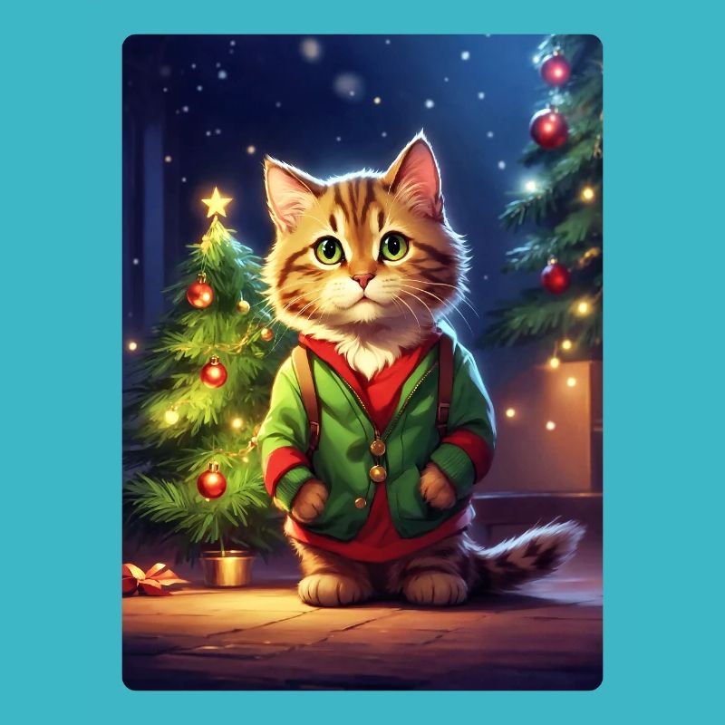 Modèle vierge de chat de Noël 1.11