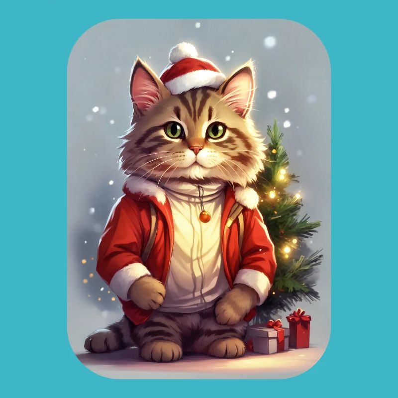 Modèle vierge de chat de Noël 1.8