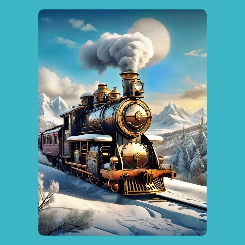 Steampunk Winterlandschaft Dampflok 1.7
