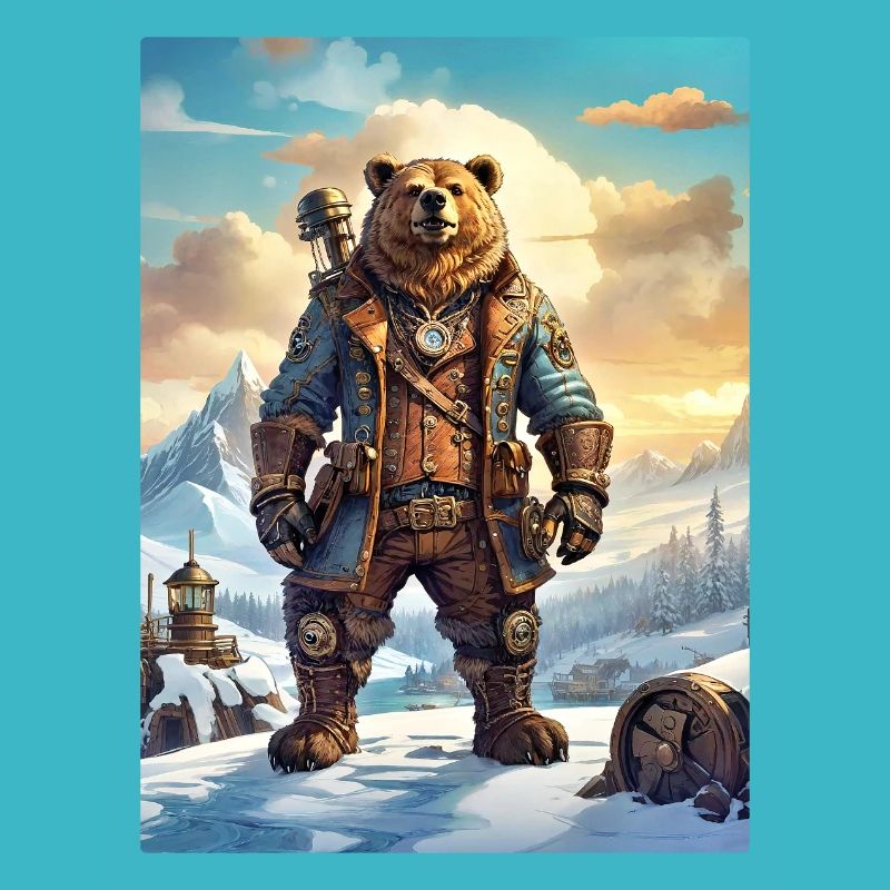 Steampunk Winterlandschaft Bär 1.1