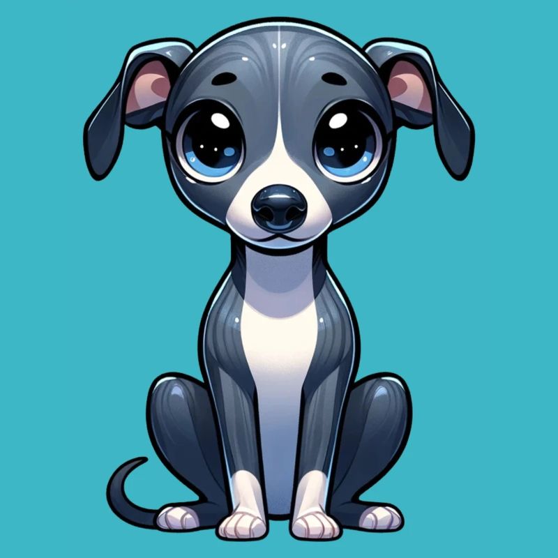 Illustration numérique de mignon Whippet