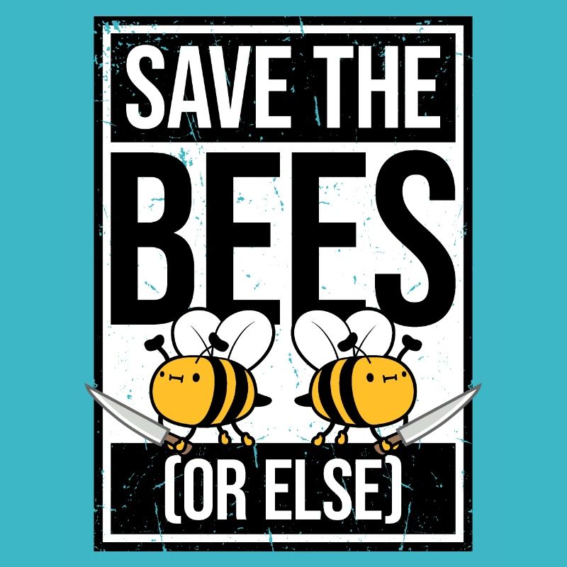 Rettet die Bienen oder sonst Messer Lustig Niedliche Biene Imker