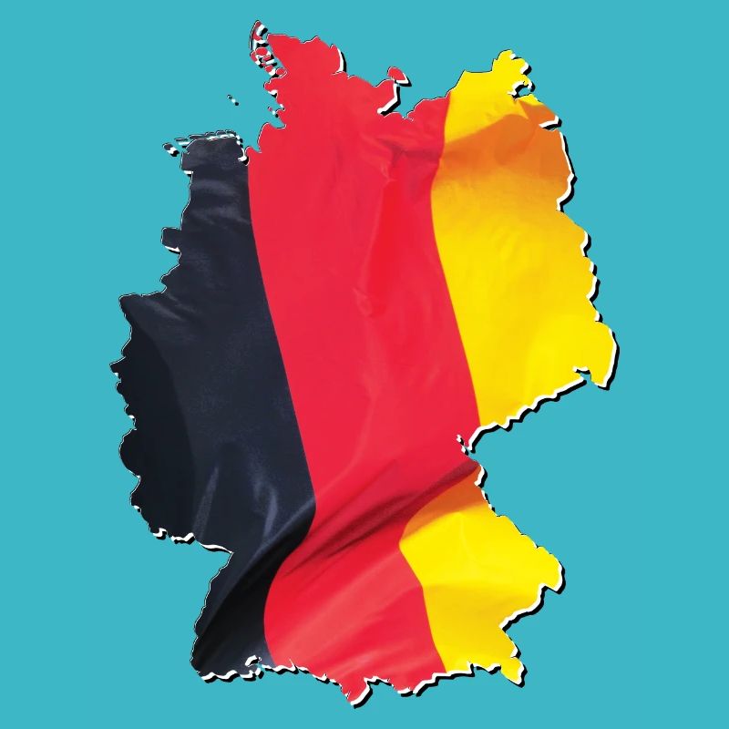 Germany flag in the Germany map