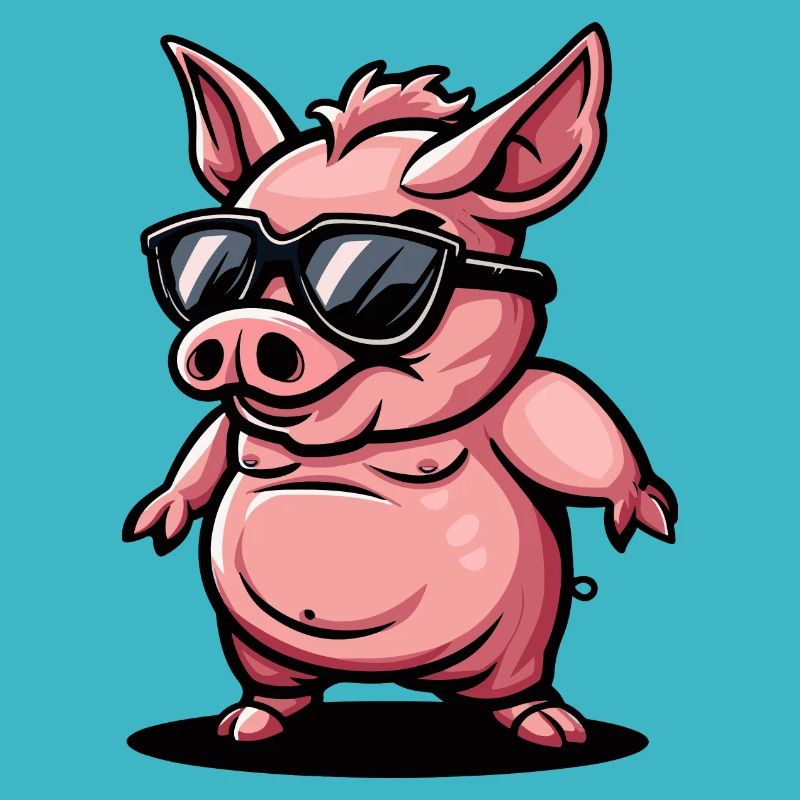 Pig Comic Cool Sow