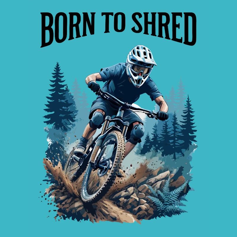 Mountain Biking Forest Trail Action Scene