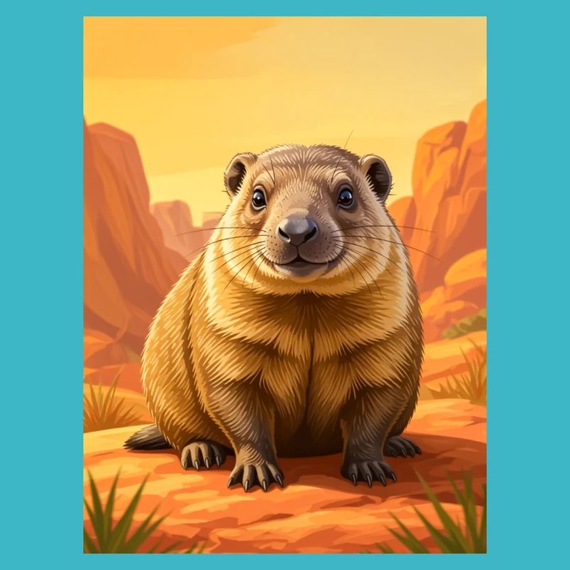 Realistic cute comic skirt Hyrax